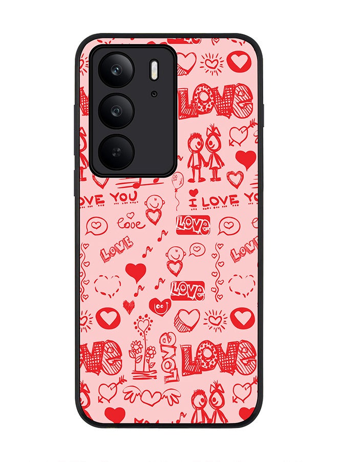 For Realme C75x / C75 4G Case,Slim fit Camera Protection, Shockproof Thin Phone cover  - Love Doodle